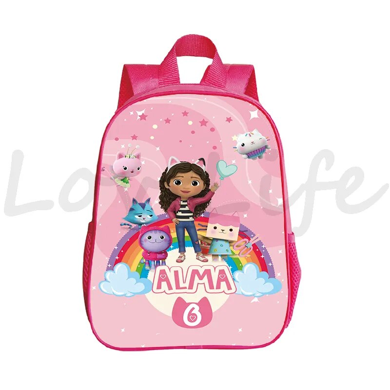 School Bag Gabbys Doll House Backpack Kids Children Cartoon Book Bag