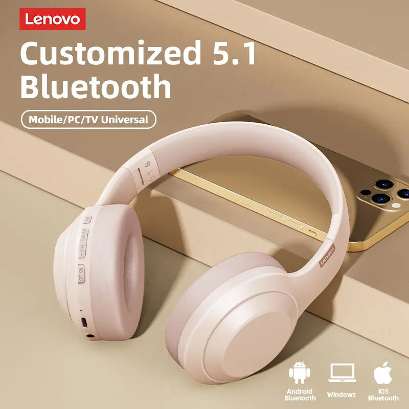 Lenovo Stereo Headphone Bluetooth Earphones Music with Mic