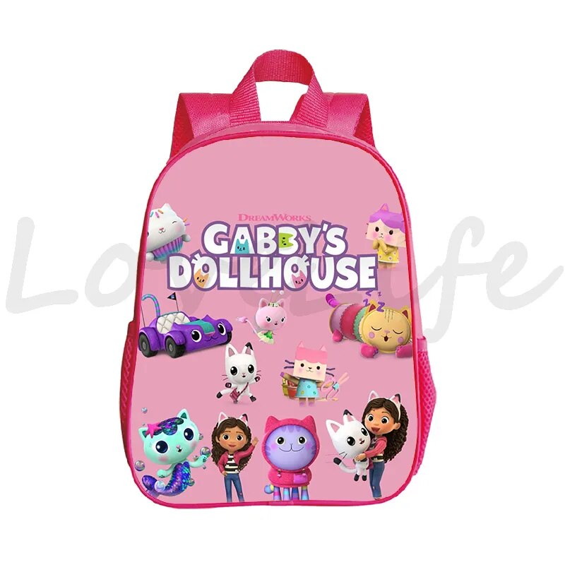 School Bag Gabbys Doll House Backpack Kids Children Cartoon Book Bag