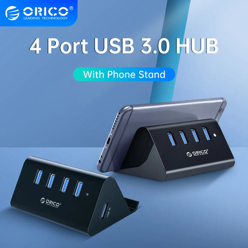 5Gbps High Speed Mini 4 ports USB3.0 HUB Splitter Stand Holder