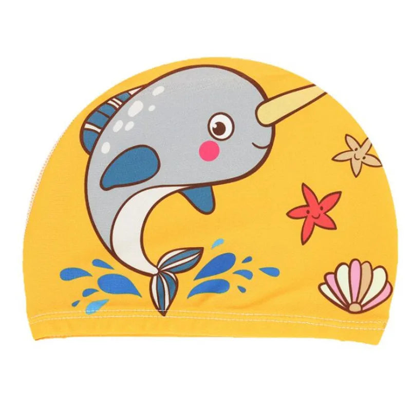 Swimming Cap for Children Elastic Fabric Pool Swimming Cap Protect Ears Swim Hat For Kids