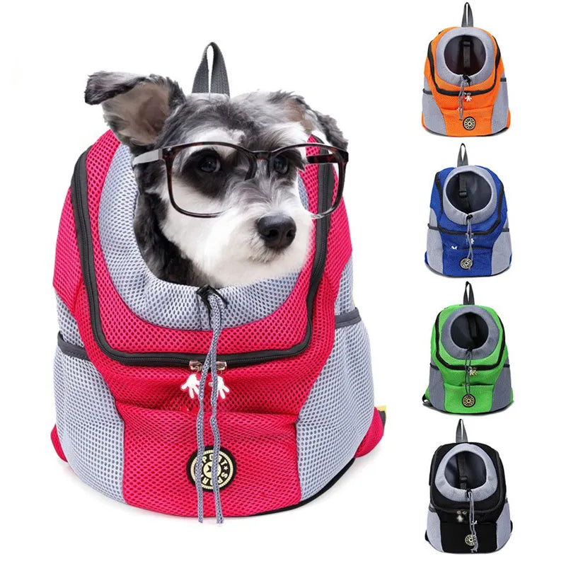 Pet Travel Backpack Breathable Mesh Cat Puppy Double Shoulder Carrier Bag