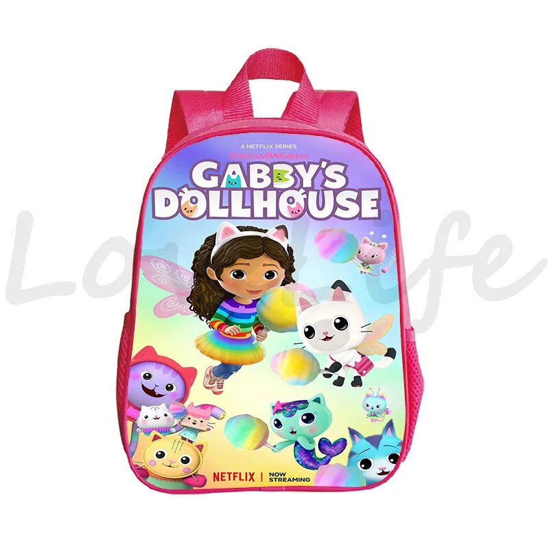 School Bag Gabbys Doll House Backpack Kids Children Cartoon Book Bag