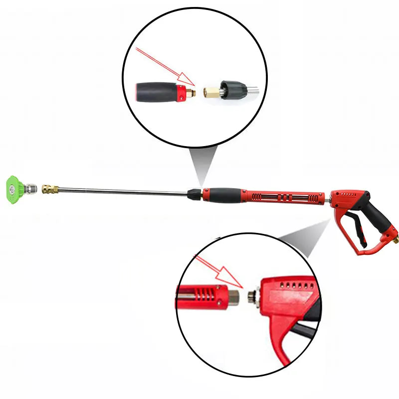 High Pressure Water Gun 5K psi Car Wash & Garden Watering Wand Extension 3 in 1