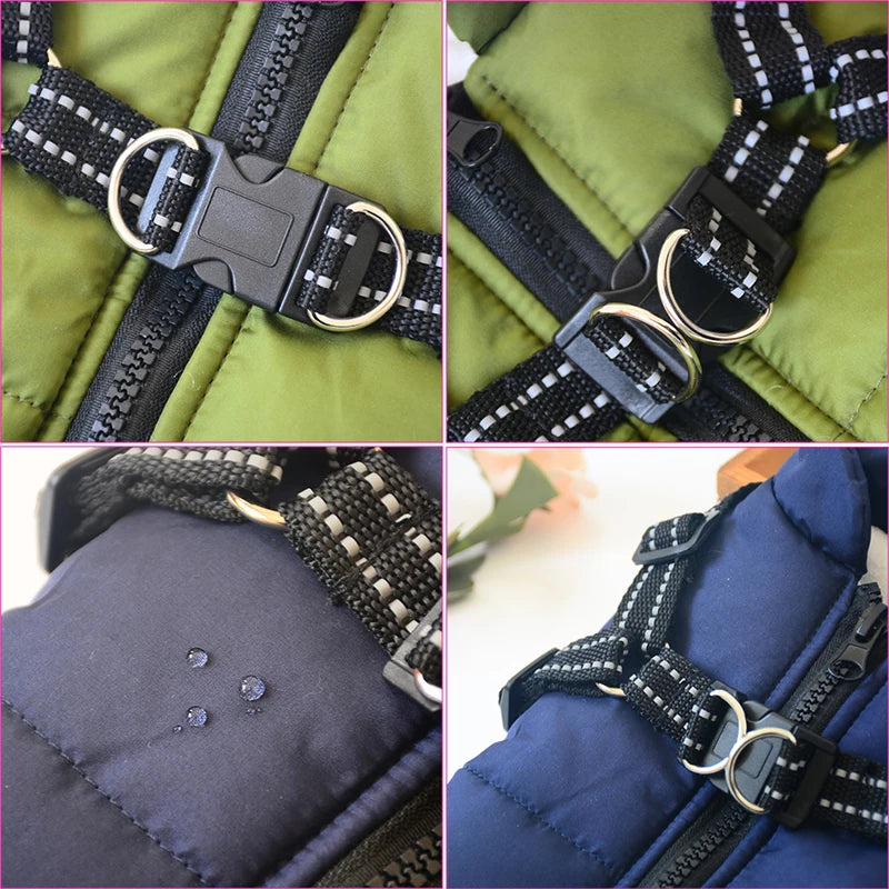 Large Dog Jacket with Harness for Winter Comfort