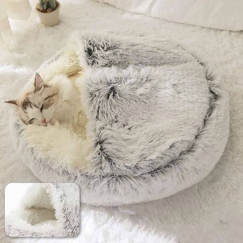 Pet Bed Soft Plush with Cover Round Mattress Warm