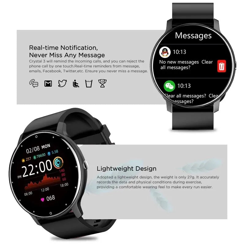 Smart Watch Real-time Activity Tracker Heart Rate Monitor Sports Men & Women