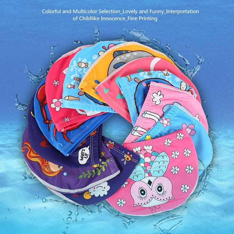 Swimming Cap for Children Elastic Fabric Pool Swimming Cap Protect Ears Swim Hat For Kids