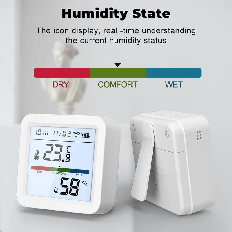 Smart WIFI Temperature And Humidity Sensor Indoor Hygrometer Thermometer With LCD Display Support Alexa Google Assistant