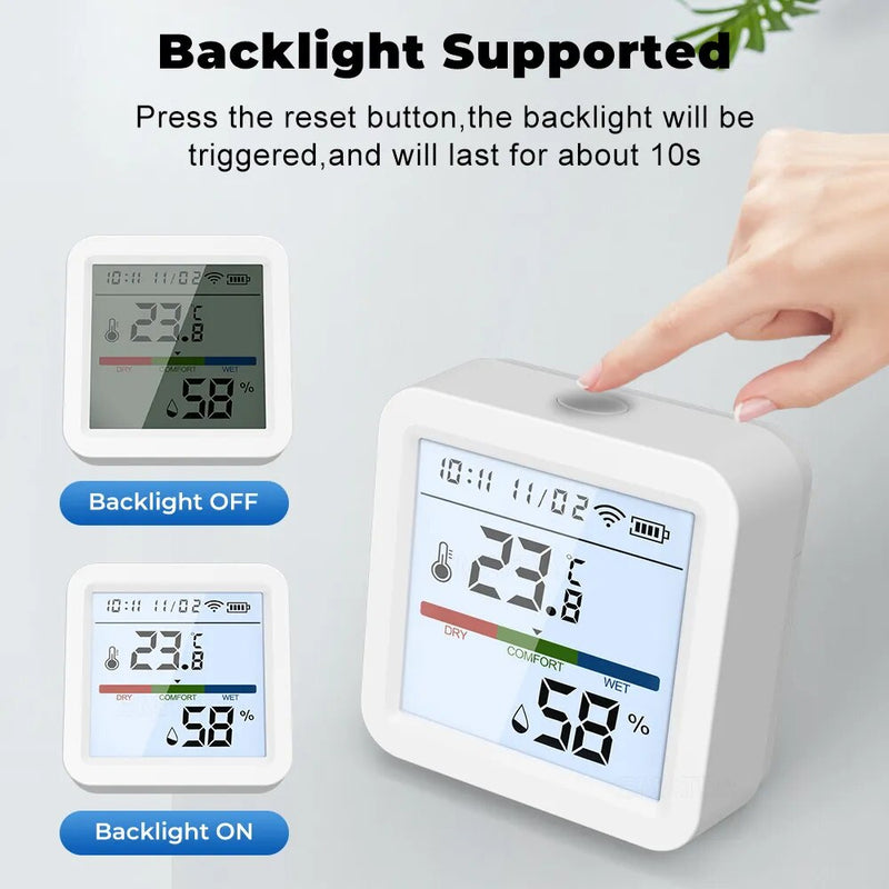 Smart WIFI Temperature And Humidity Sensor Indoor Hygrometer Thermometer With LCD Display Support Alexa Google Assistant