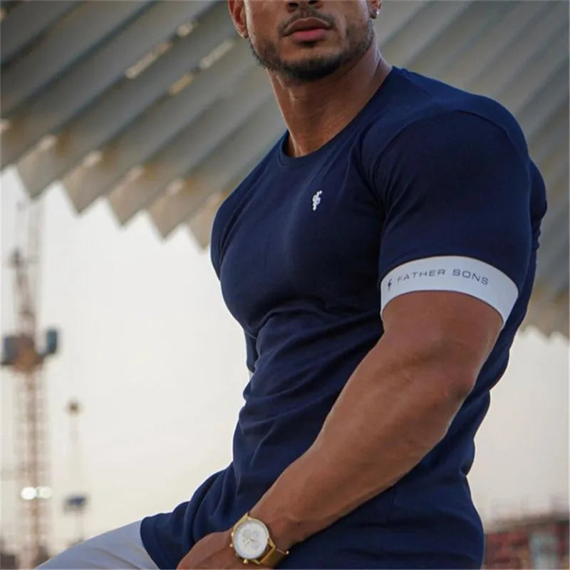 Gym T-shirt Men Short sleeve Slim tees shirt