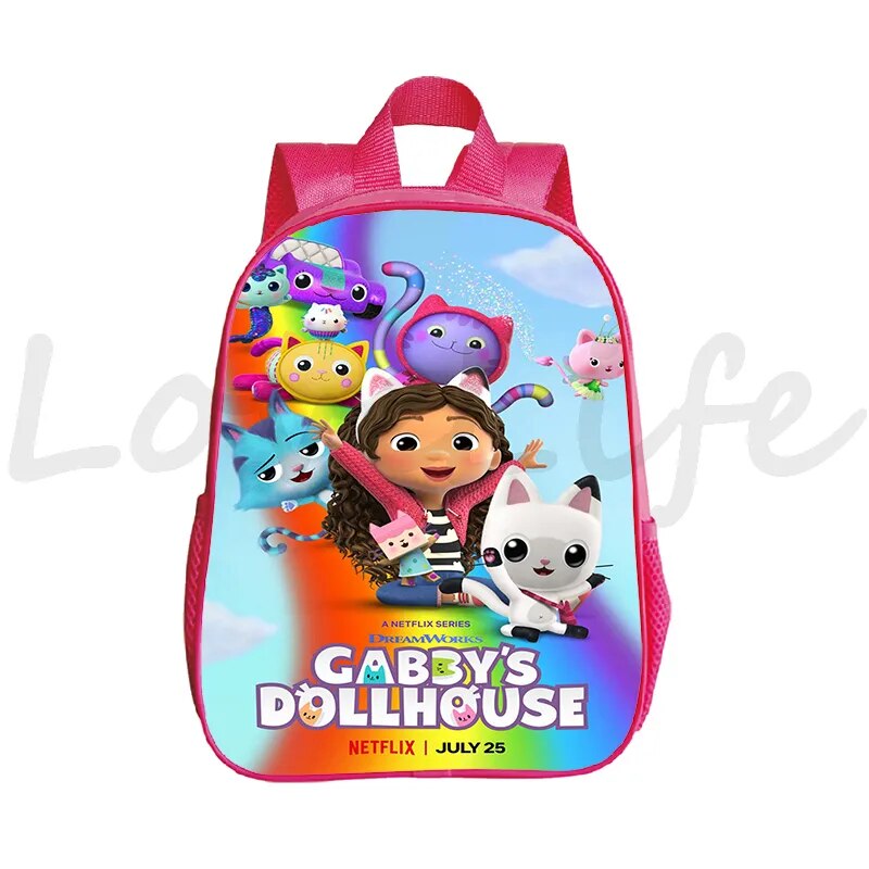 School Bag Gabbys Doll House Backpack Kids Children Cartoon Book Bag