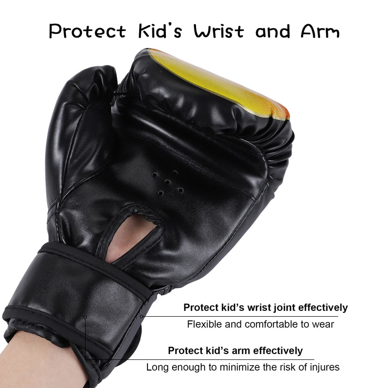 Kids Boxing Gloves Leather Kick boxing Punching Training