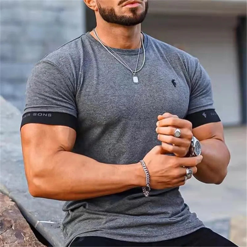 Gym T-shirt Men Short sleeve Slim tees shirt