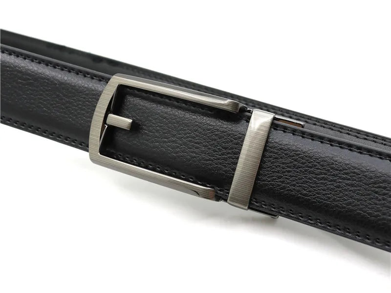 Men's Click Belt automatic buckle 130cm 140cm Comfort Leather Ratchet Dress with Slide Buckle -Adjustable Trim to Fit 120cm