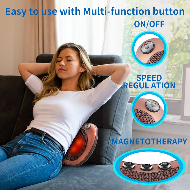 Electric Massage Pillow for Head Shoulder Back Kneading Infrared therapy Neck Massage