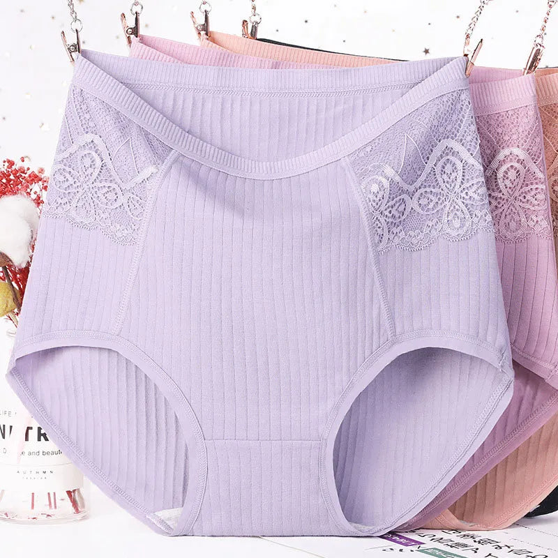 Plus Size High Waist Panties Women Cotton Underwear Comfortable Elastic Soft Large Elastic Ladies Seamless Briefs