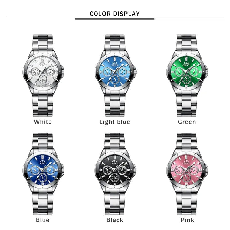 luxury watch fashion All Stainless Steel High Quality Diamond Ladies Watch Women Rhinestone Watches