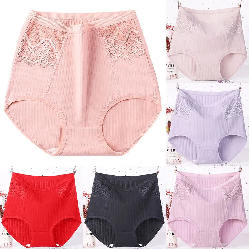 Plus Size High Waist Panties Women Cotton Underwear Comfortable Elastic Soft Large Elastic Ladies Seamless Briefs