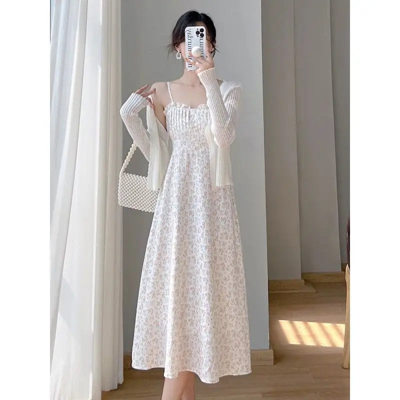 Summer Dress Korean Elegant Long Sleeveless Thin Shirt