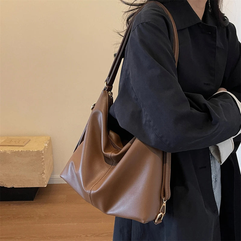 Shoulder & Backpack Bag Dual-use Soft PU Leather Handbags