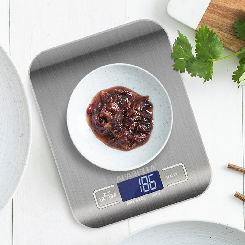 Kitchen Scale Weight Balance 5KG 1g 11lb Stainless Steel Measuring LCD Precision