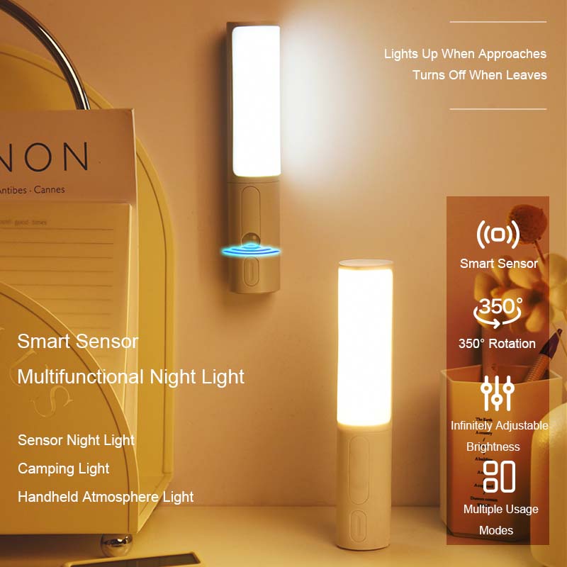 Smart Human Body Induction Motion Sensor LED Night Light For Home Bed Kitchen Cabinet Wardrobe Wall Lamp